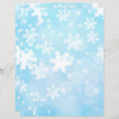 ブルーホワイトスノーフレーク凍っていスクラップブック紙 (正面/裏面)