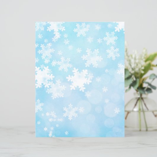 ブルーホワイトスノーフレーク凍っていスクラップブック紙 (スタンド正面)