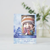 ブルーホワイトスノーフレーク雪を降らせろ!フォトポストカード シーズンポストカード (スタンド正面)