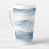 ブルーホワイトスノーフレーク・クリスマス カフェラテマグ (左アングル)