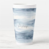 ブルーホワイトスノーフレーク・クリスマス カフェラテマグ (正面)