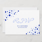 ブルーホワイトスポットパターン非公式婚約パーティ 招待状 (裏面)