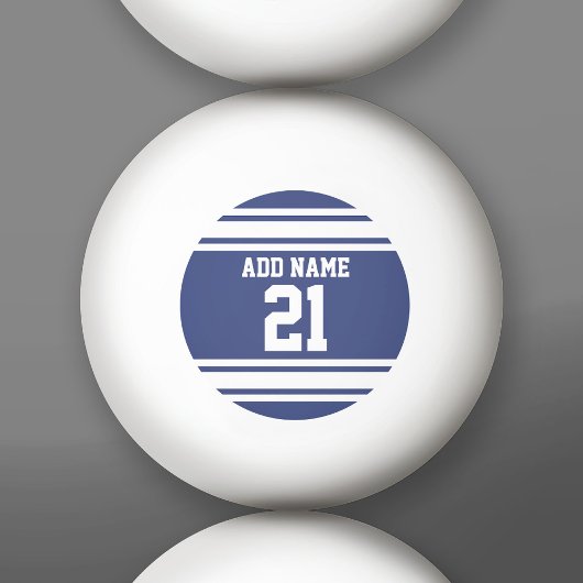 ブルーホワイトスポーツジャージー名前をカスタムする番号 卓球ボール
