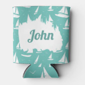 ブルーホワイトセーリングボーカスタムツ航海の 缶クーラー (正面)