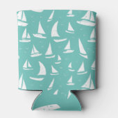 ブルーホワイトセーリングボーカスタムツ航海の 缶クーラー (裏面)