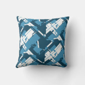 ブルーホワイトダークタークース斜めプリントパターン クッション (裏面)