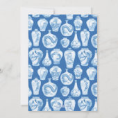 ブルーホワイトチノイスリージンジャージャーズブライダルシャワー 招待状 (裏面)