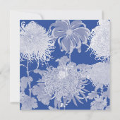 ブルーホワイトチノワセリーフローラブライダルシャワー 招待状 (裏面)
