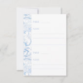 ブルーホワイトチノワセリーブライダルシャワー座席表 招待状 (正面)