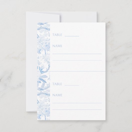 ブルーホワイトチノワセリーブライダルシャワー座席表 招待状 (正面)