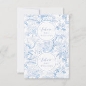 ブルーホワイトチノワセリーブライダルシャワー座席表 招待状 (裏面)