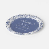 ブルーホワイトチノワセリーブライダルシャワー紙プレート ペーパープレート (アングル)