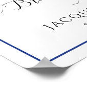 ブルーホワイトチャイノエリーフローラウェルカムランチョン ポスター (角)