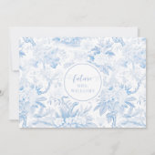 ブルーホワイトチャイノエリーブライダルシャワーレシピカード 招待状 (裏面)