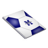 ブルーホワイトチームカラーズガールズボーイズサッカー ノートブック (右側)