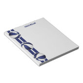 ブルーホワイトチームカラーズバスケットボールコーチカスタムー ノートパッド (アングル)