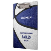 ブルーホワイトチームカラーバスケットボールコーチ クリップボード (左)