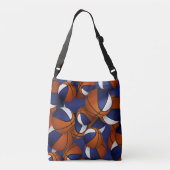 ブルーホワイトチームカラーバスケットボールコーチ クロスボディバッグ (裏面)