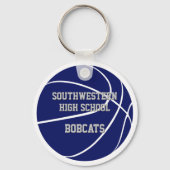 ブルーホワイトチームカラーバスケットボールプレーヤー キーホルダー (裏面)