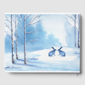 ブルーホワイトツリーズラビットウィンターウェディングゲストブック ゲストブック (裏面)