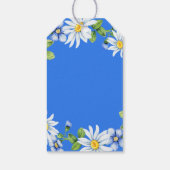 ブルーホワイトデイジーフローラブライダルシャワーありがとう ギフトタグ (裏面)