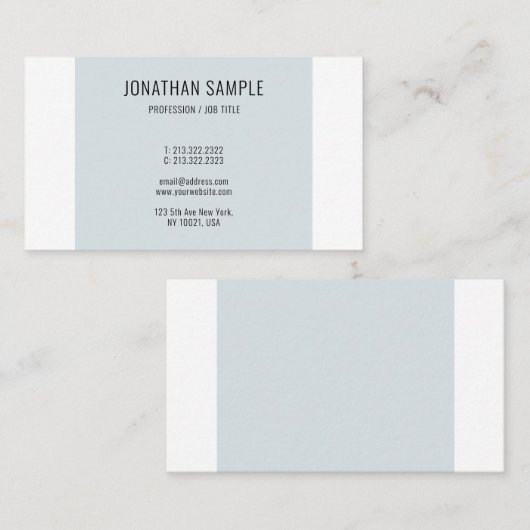 ブルーホワイトデザインテンプレートモダンプロフェッショナル 名刺 (正面/裏面)