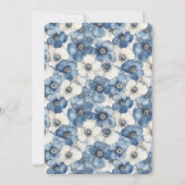 ブルーホワイトデニムフラワーズブライダルシャワー 招待状 (裏面)