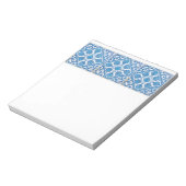 ブルーホワイトデルフトコーンフラワーアート ノートパッド (回転)