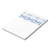 ブルーホワイトデルフトセーリングボート ノートパッド (回転)