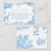 ブルーホワイトトイレデジュイベアーベビーブシャワーブック エンクロージャーカード (正面/裏面)