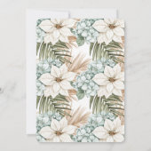 ブルーホワイトトロピカルアジサイフローラブライダルシャワー 招待状 (裏面)