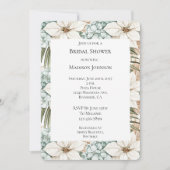 ブルーホワイトトロピカルアジサイフローラブライダルシャワー 招待状 (正面)