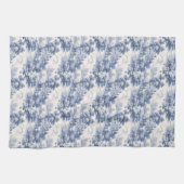 ブルーホワイトトワールフローラフランスの国 キッチンタオル (横)