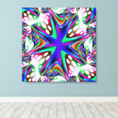 ブルーホワイトドットキャンバスプリント キャンバスプリント (インサイチュ (ウッドフロア))