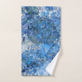 ブルーホワイトドロップ抽象化 バスタオルセット (ハンドタオル)