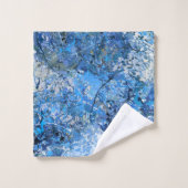 ブルーホワイトドロップ抽象化 バスタオルセット (ウォッシュタオル)