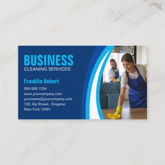 ブルーホワイトハウスクリーニングハウスキーパーメイドサービス 名刺 (正面)