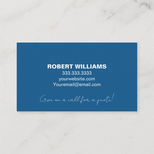 ブルーホワイトハウスペインタープロフェッショナルロゴ 名刺 (裏面)