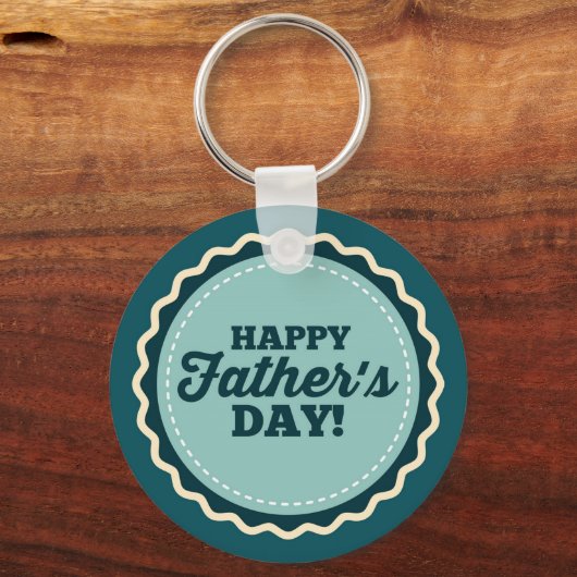 ブルーホワイトハッピーファーダーズデイパパ キーホルダー (正面)
