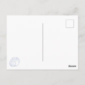 ブルーホワイトハンドドロッドシーシェルビーチ夏 ポストカード (裏面)