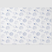 ブルーホワイトハンドドロッドシーシェルビーチ夏 薄葉紙 (正面)