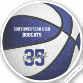 ブルーホワイトバスケットチームのパーティー シール