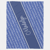 ブルーホワイトバスケットボールのコートは私の幸せな場所である フリースブランケット (正面)