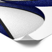 ブルーホワイトバスケット誕生日パーティーへようこそ ポスター (角)