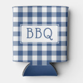 ブルーホワイトバッファローチェックBBQパーティー 缶クーラー (正面)