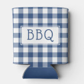 ブルーホワイトバッファローチェックBBQパーティー 缶クーラー (裏面)