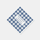 ブルーホワイトバッファローファミリーピクニックの名前を確認 スタンダードカクテルナプキン (角)
