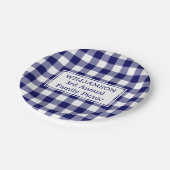 ブルーホワイトバッファローファミリーピクニックの名前を確認 ペーパープレート (アングル)