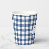 ブルーホワイトバッファローファミリーピクニックの名前を確認 紙コップ (右)