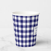 ブルーホワイトバッファローファミリーピクニックの名前を確認 紙コップ (右)